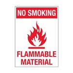 No Smoking Flammable Material Sign